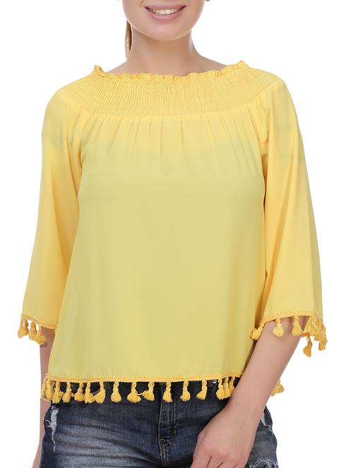 solid yellow casual top - 13942470 - Very Small Image - 1