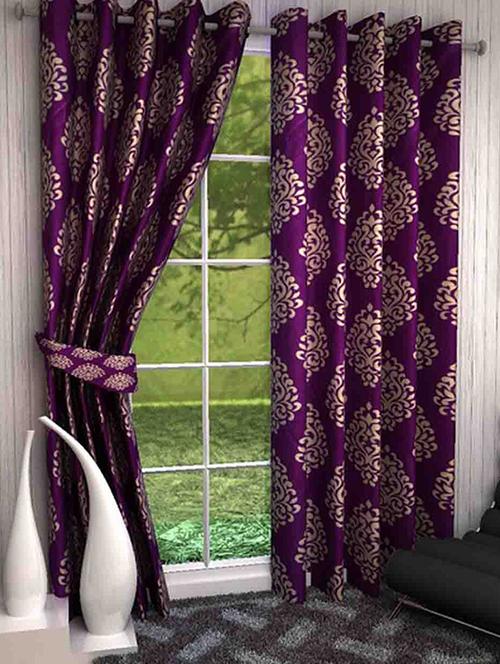 grihshobha eyelet polyester set of 2 door curtain - 13945945 - Very Small Image - 1