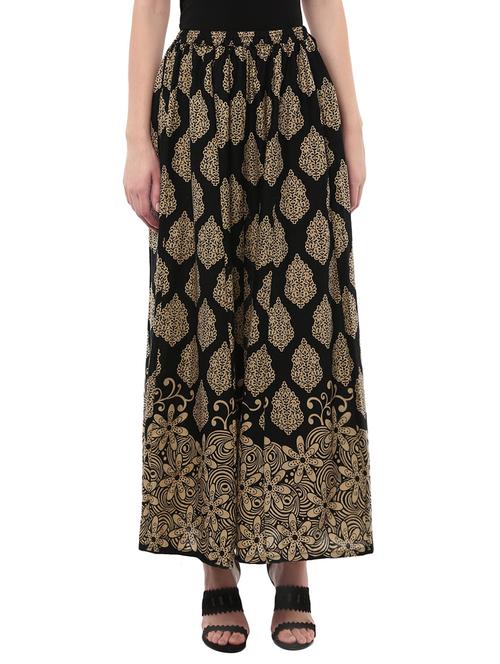 black cotton printed skirt - 13946703 - Very Small Image - 1