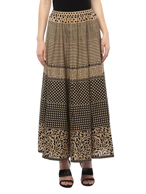 black & beige cotton printed skirt - 13946705 - Very Small Image - 1