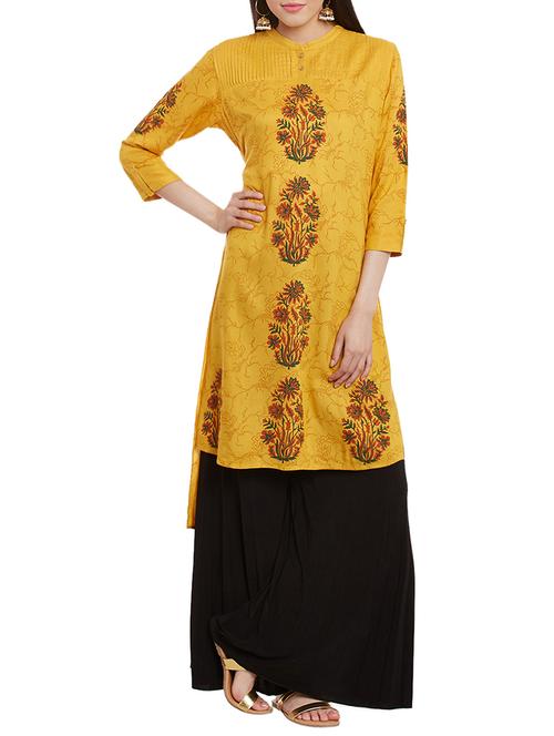 high-low block print kurta - 13947284 - Very Small Image - 1