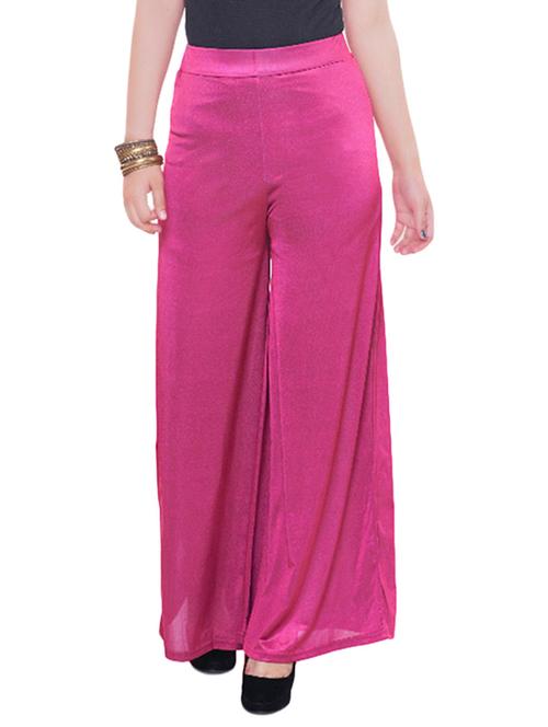 solid pink satin palazzo - 13947296 - Very Small Image - 1