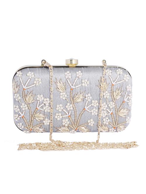 silver metal  clutch - 13949088 - Very Small Image - 1