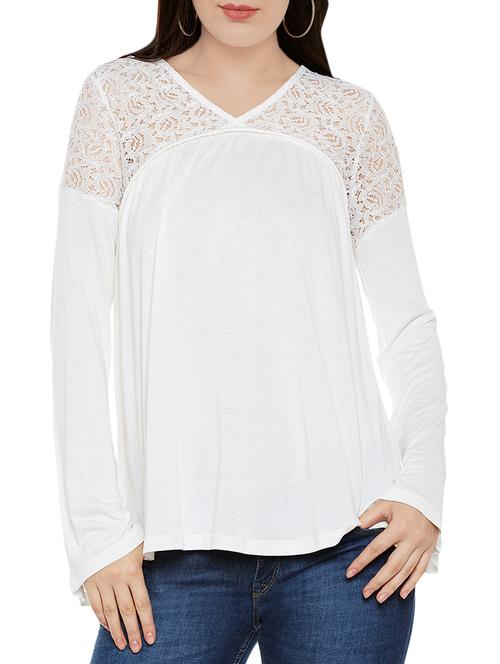 white cotton blend top - 13950822 - Very Small Image - 1