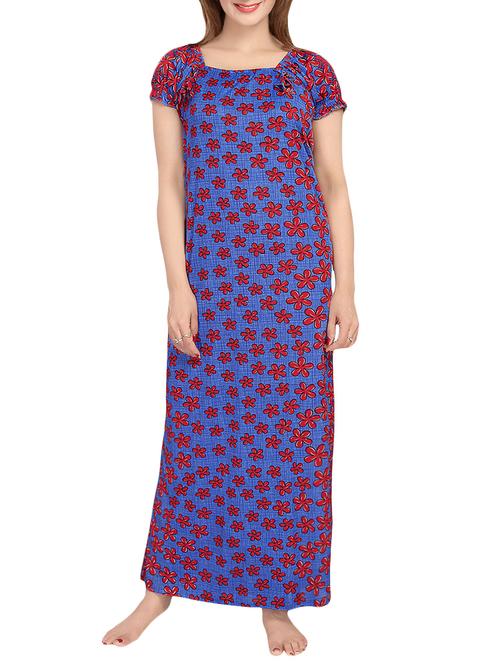 blue floral satin gown - 13956919 - Very Small Image - 1