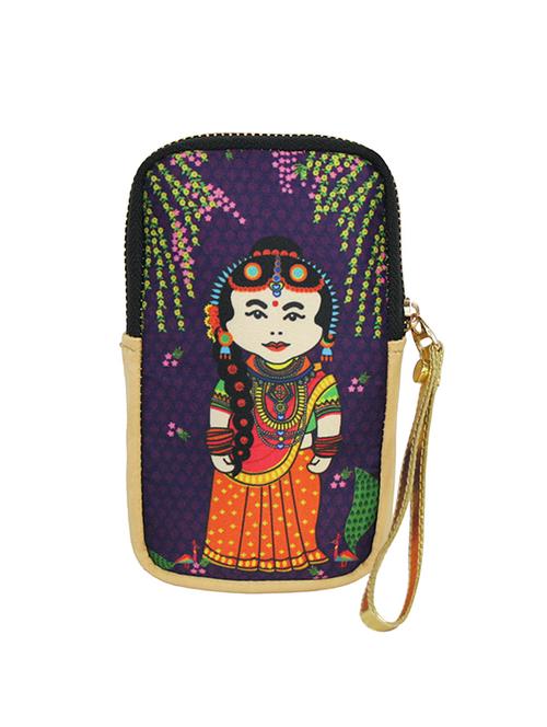 multi colored satin ethnic pouch - 13957789 - Very Small Image - 1