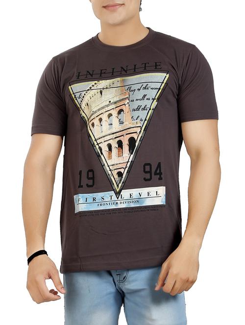 brown cotton t-shirt - 13959759 - Very Small Image - 1