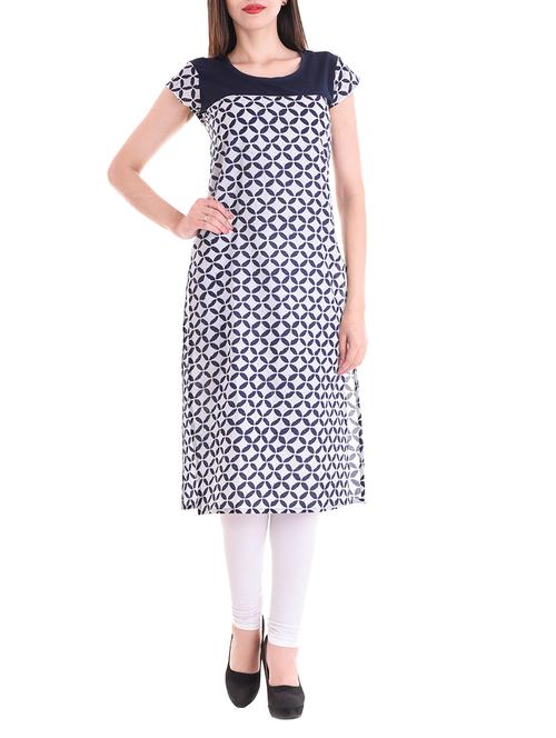 blue cotton straight kurta - 13964975 - Very Small Image - 1