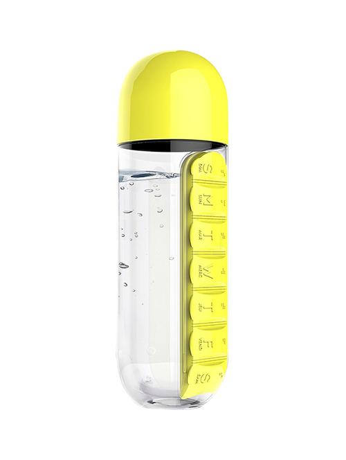 hopais daily 600ml pill box organizer weekly seven compartments with drinking bottle - 13965187 - Very Small Image - 1