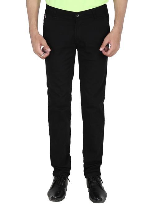 black cotton chinos casual trousers - 13968412 - Very Small Image - 1