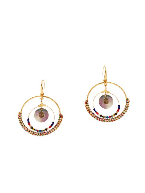 multi colored metal drop earrings - 13968761 - Very Small Image - 1