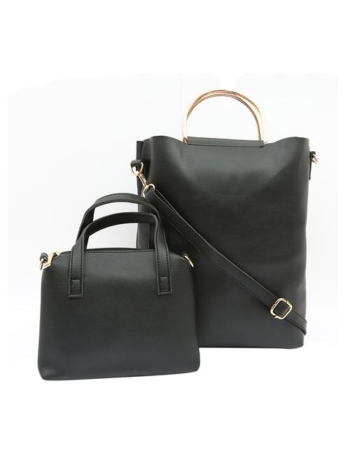 black leatherette regular handbag - 13970619 - Very Small Image - 1
