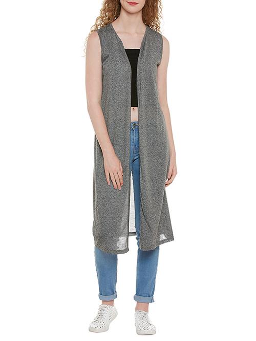 grey cotton shrug - 13972016 - Very Small Image - 1