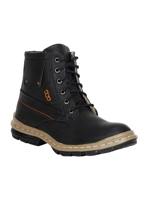 black leatherette high ankle boot - 13973164 - Very Small Image - 1