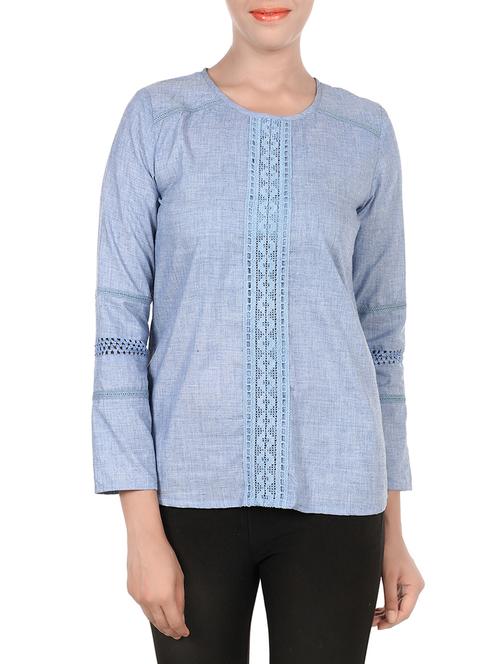 blue poly cotton regular top - 13973217 - Very Small Image - 1