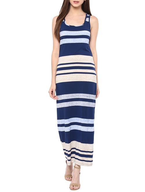 blue viscose dress with side slit - 13974449 - Very Small Image - 1