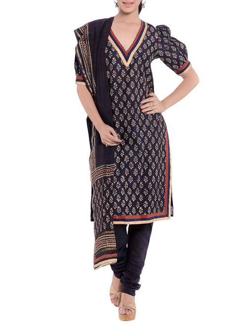 printed churidaar suit set - 13975714 - Very Small Image - 1