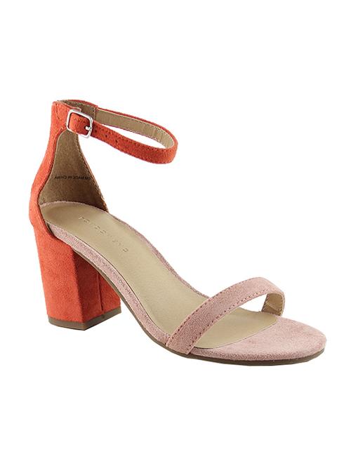 orange fabric ankle strap sandals - 13975744 - Very Small Image - 1