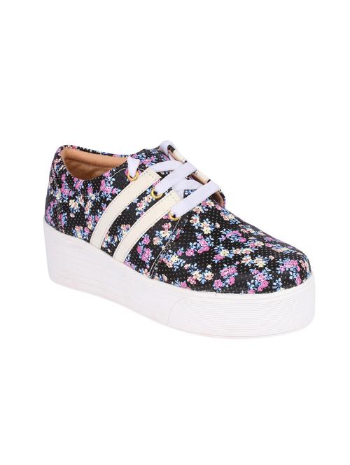 black faux leather plimsolls sneakers - 13977637 - Very Small Image - 1