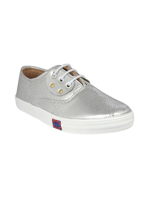 silver pu laceup sneakers - 13978454 - Very Small Image - 1