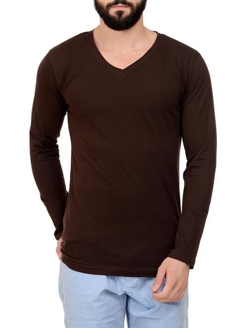 brown cotton t-shirt - 13979252 - Very Small Image - 1