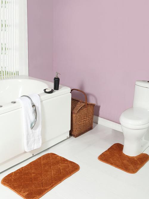 anti skid with rubber backing memory bathmat and contour set - 13981578 - Very Small Image - 1