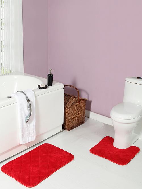 anti skid with rubber backing memory bathmat and contour set - 13981581 - Very Small Image - 1