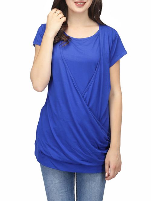 women's straight round neck top - 13983195 - Very Small Image - 1