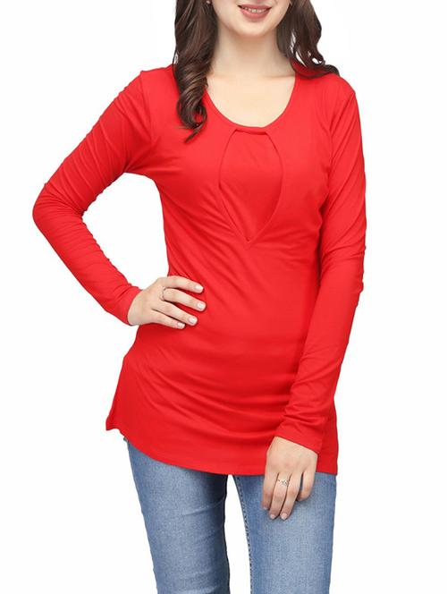 women's a line round neck top - 13983209 - Very Small Image - 1
