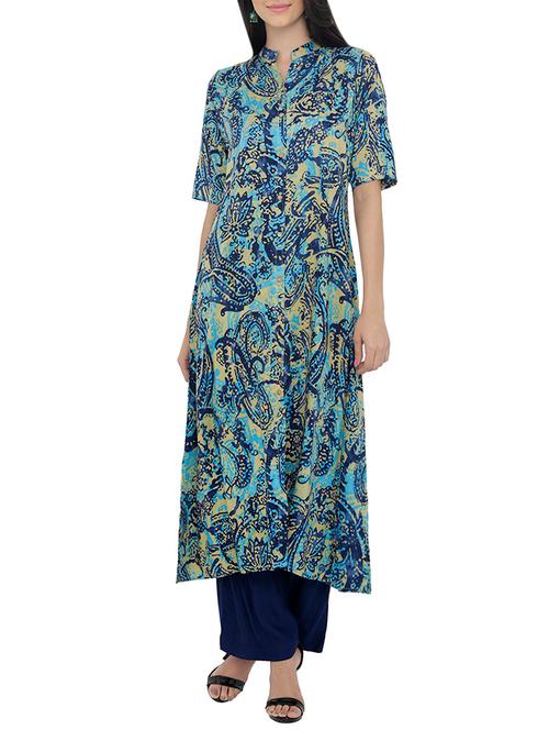 a-line printed kurta - 13984279 - Very Small Image - 1