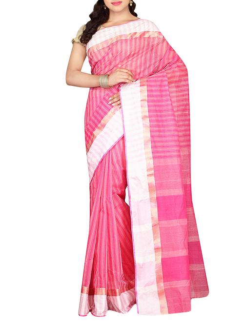 pink cotton tant saree - 13986209 - Very Small Image - 1