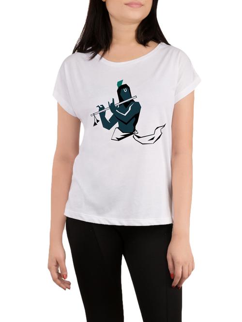 printed white casual tee - 13987949 - Very Small Image - 1