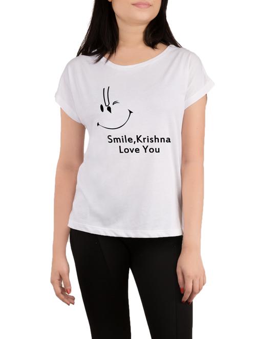 printed white casual tee - 13987955 - Very Small Image - 1