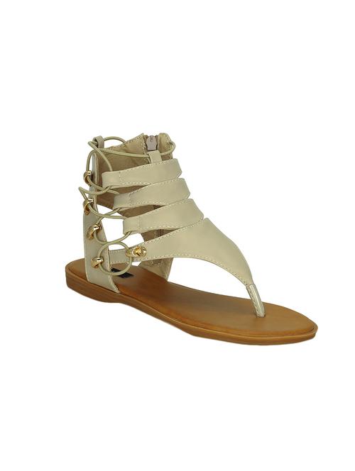 beige faux leather gladiators sandals - 13987985 - Very Small Image - 1