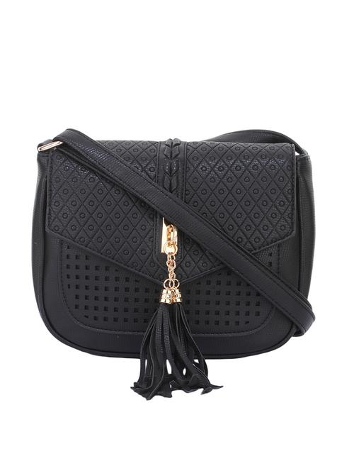 black leatherette  regular sling bag - 13988042 - Very Small Image - 1