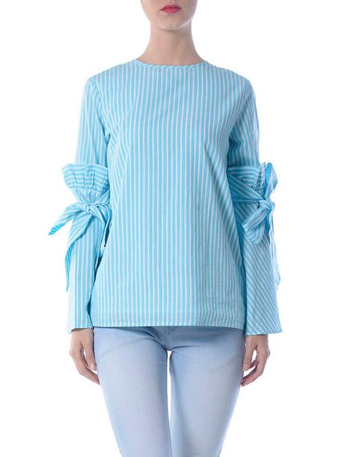 blue cotton straight top - 13988655 - Very Small Image - 1
