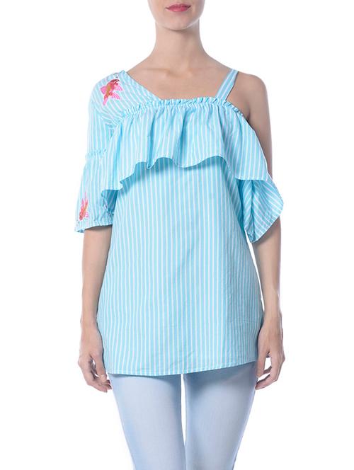 ruffled overlay  tie knot spaghetti strap top - 13988664 - Very Small Image - 1