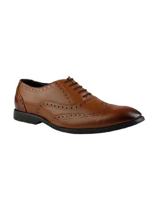 tan leather formal lace-up brouge - 13989155 - Very Small Image - 1