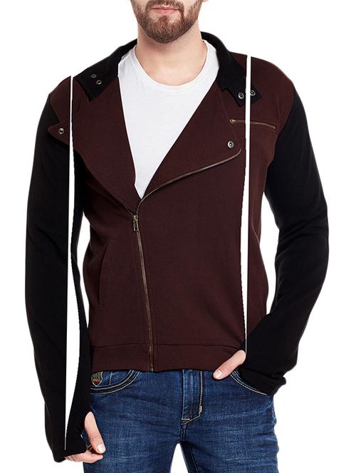 brown cotton casual jacket - 13990842 - Very Small Image - 1