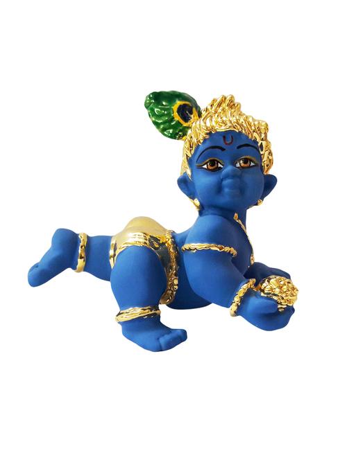 rp collections gold plated krishna bhagwan idol - 13991550 - Very Small Image - 1