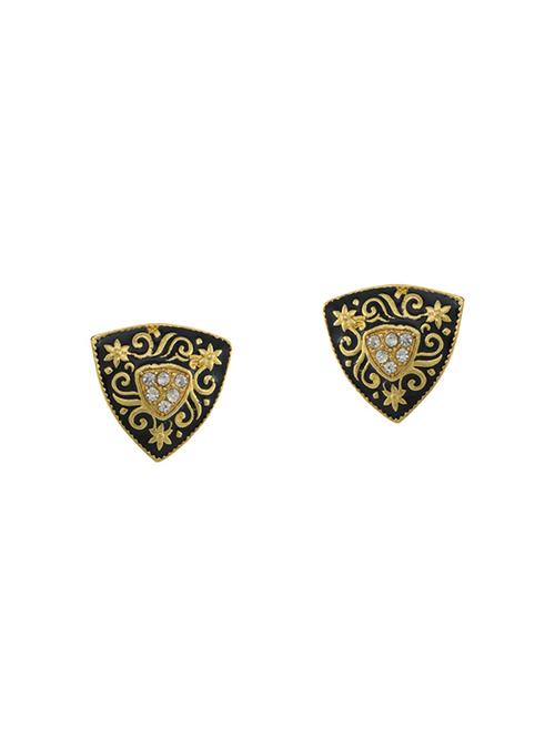 gold metal studs earrings - 13991915 - Very Small Image - 1
