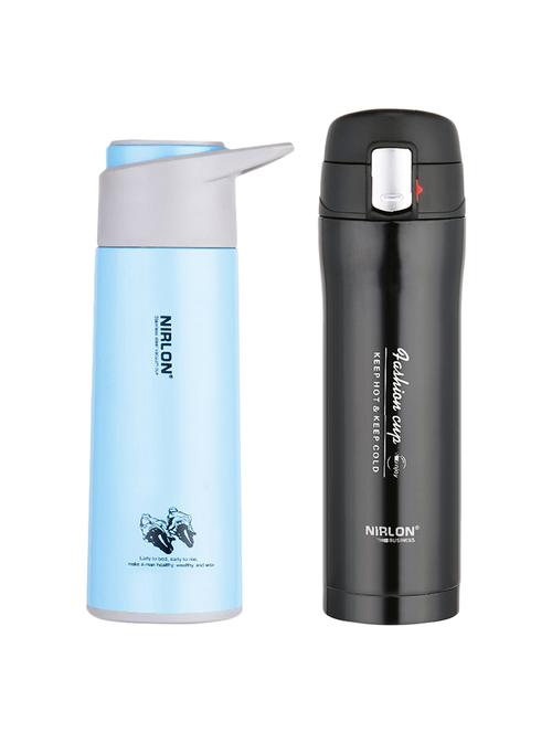 nirlon set of 2 stainless steel water bottle - 13992303 - Very Small Image - 1