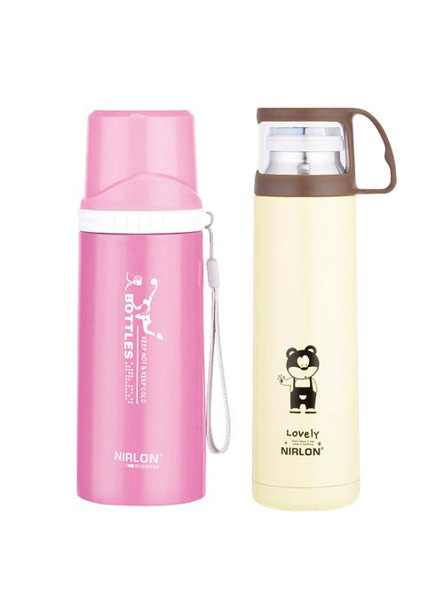 nirlon set of 2 stainless steel water bottle - 13992308 - Very Small Image - 1