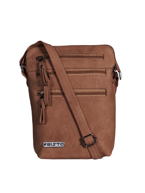 brown leatherette  regular sling bag - 13992782 - Very Small Image - 1