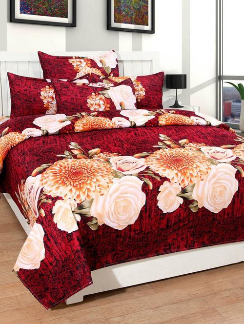 hfi 140 tc polycotton double bed sheet with 2 pillow covers - 13993068 - Very Small Image - 1