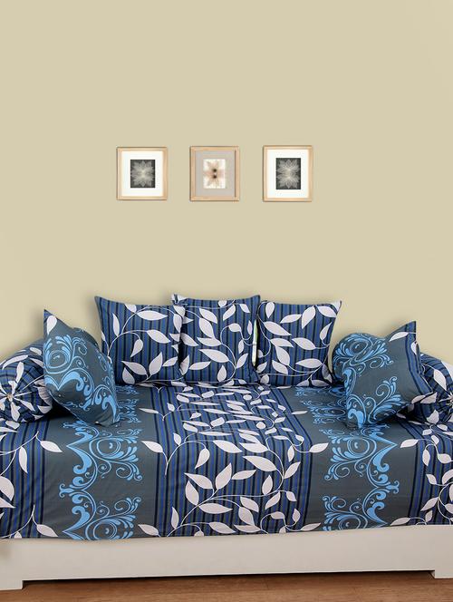 140 tc printed cotton set of 8 pcs diwan set - 13993164 - Very Small Image - 1