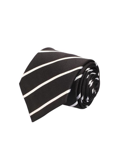 black polyester tie and pocket square set - 13993716 - Very Small Image - 1