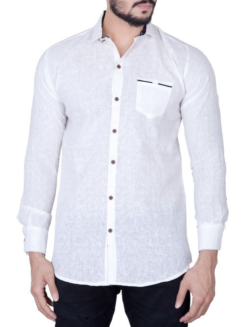 White Cotton Casual Shirt - 13993803 - Very Small Image - 1