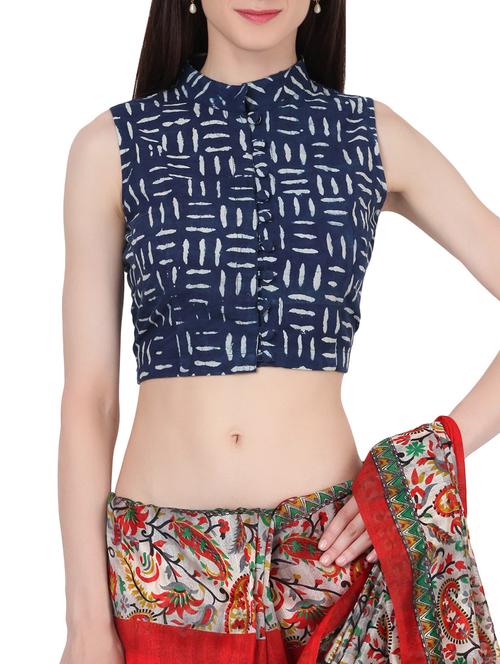 blue printed blouse - 13994203 - Very Small Image - 1