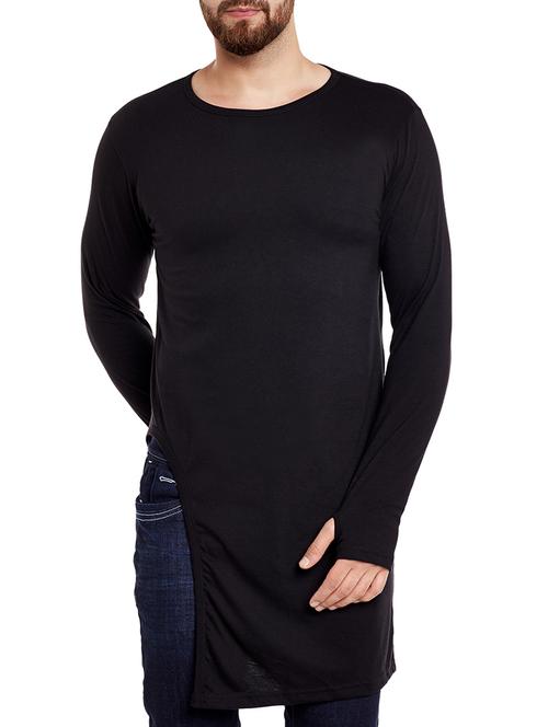 black solid thumbhole t-shirt - 13994711 - Very Small Image - 1